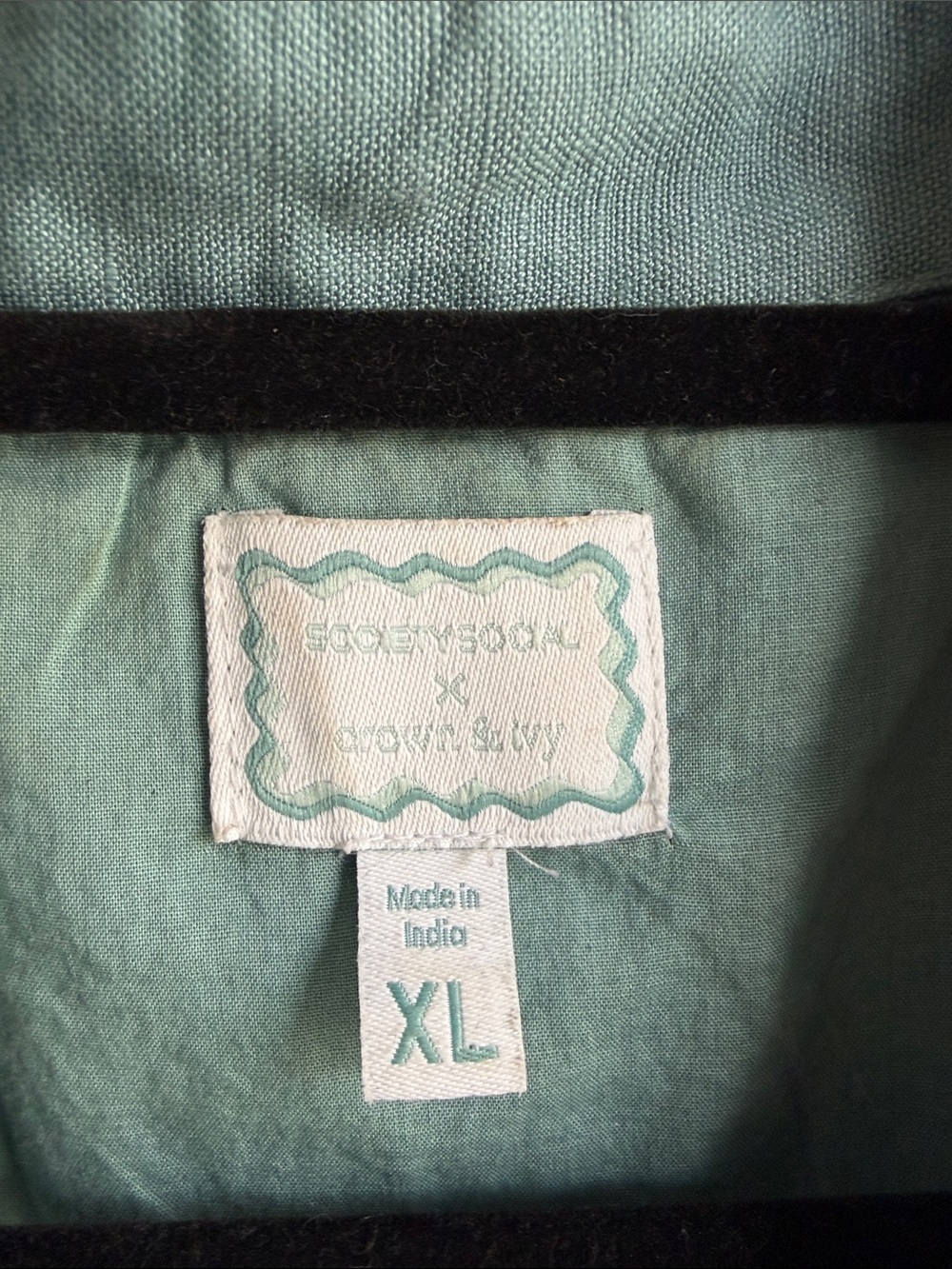 Crown & Ivy Embroidered Teal Button-Front Shirt Dress with Belt Size XL - Picture 13 of 14